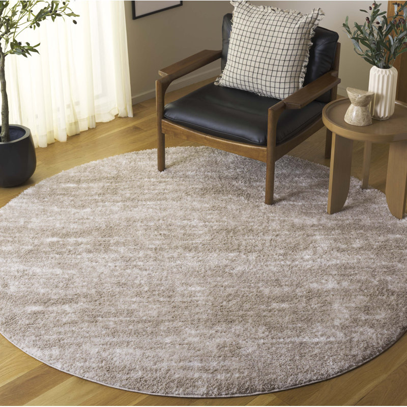 Valierius Penelope Shag Performance Abstract Rug, Round 6'7"