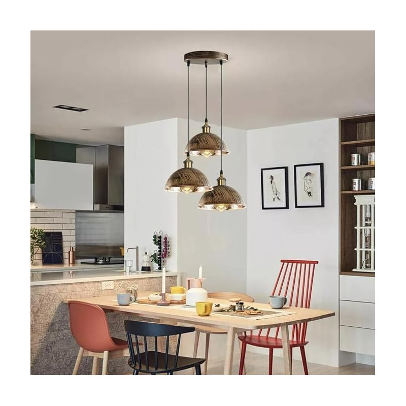 3 - Light Brushed Brass Dome Pendant