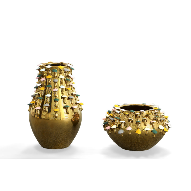 Mushroom Bowl And Vases Set Of 2