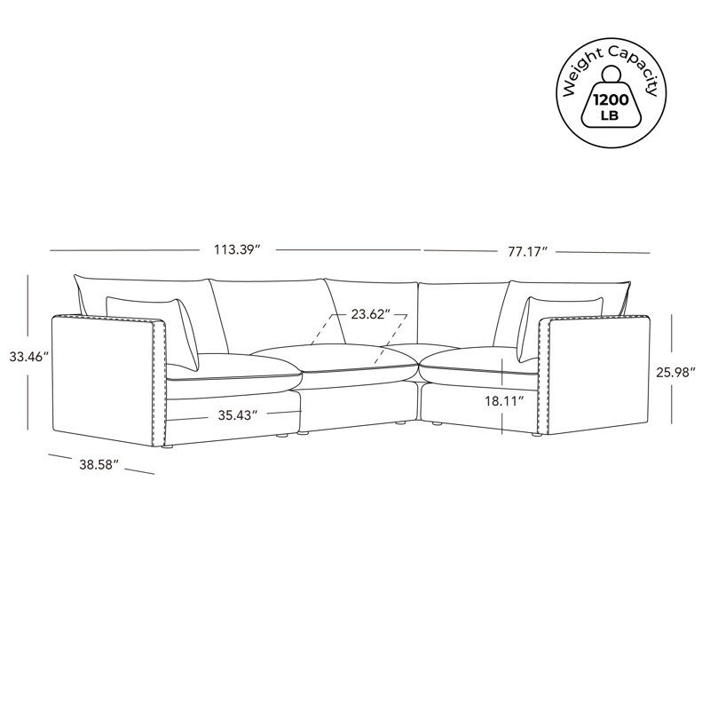 Farmingdale Brinsley Modern Modular Sectional Sofa
