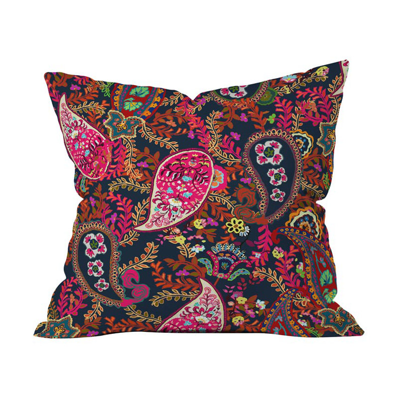 Coussin euro intérieur/extérieur boho motif cachemire