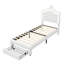 Single Bed with Drawer Storage and LED Headboard, PU Leather Bed Frame with Crown Cloud Design-2071755803-2071755804