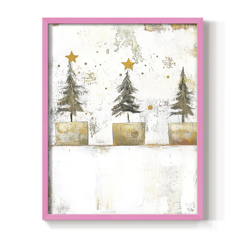 «Christmas Holiday», art encadré Dcccxxvii, H 11 po x l 9 po, Rose