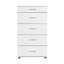 Commode blanche moderne avec 5 tiroirs, 23,6 po x 42,5 po x 17,3 po | Panneau de particules revêtu de mélamine à 100%, conception murale | Solution de rangement élégante pour la chambre à coucher et le salon | Finition élégante de couleur unie-836802156