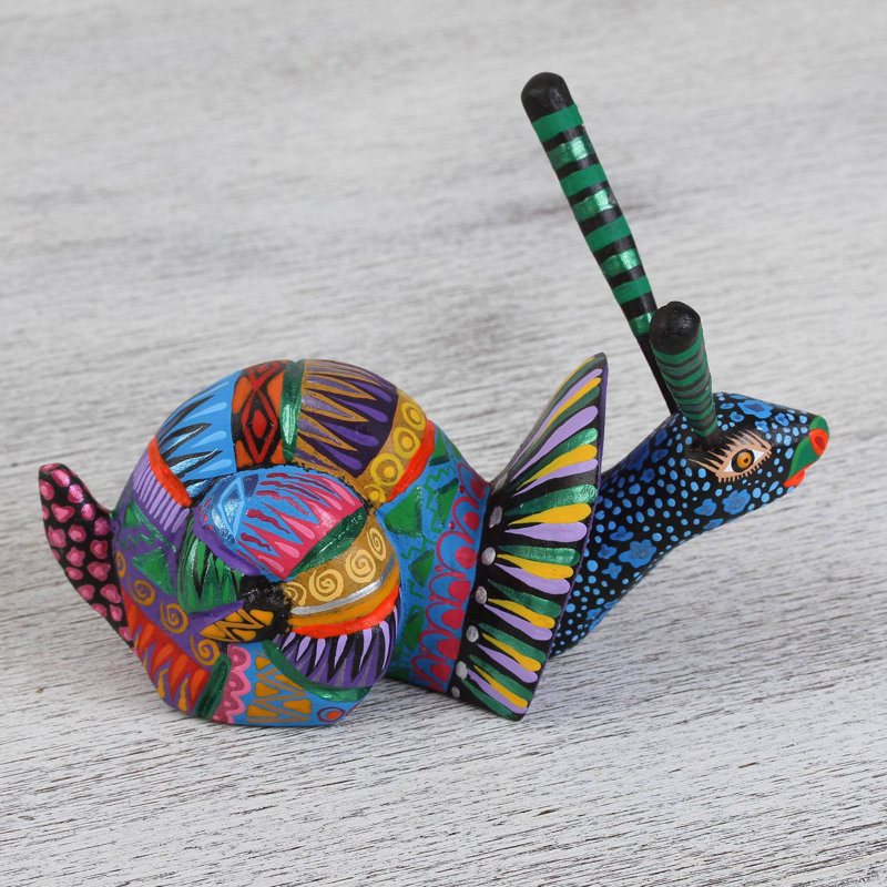 Statue alebrié arc-en-ciel en bois