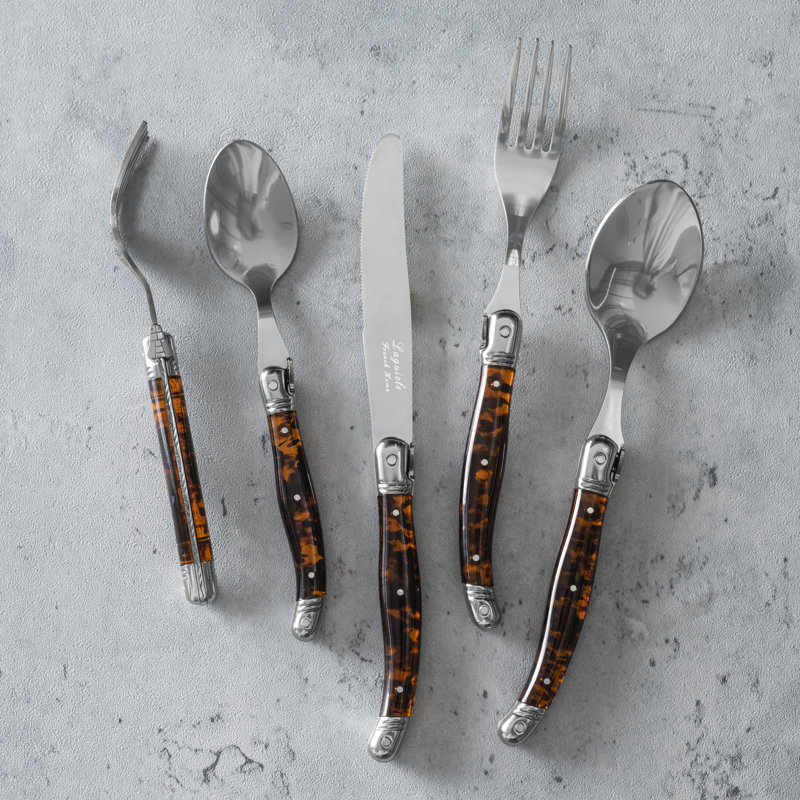 French Home French Home Laguiole Connoisseur 20-Piece 18/10 Stainless-Steel Flatware Set With Handles (Set of 20)