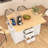 55.7'' Large Kitchen Island with 2 Drop Leaf,, Rolling Kitchen Cart on 5 Wheels with Power Outlet, Folding Storage Dining Table with Spice & Towel Rack , 3 Drawers, for Kitchen, Dining Room,White