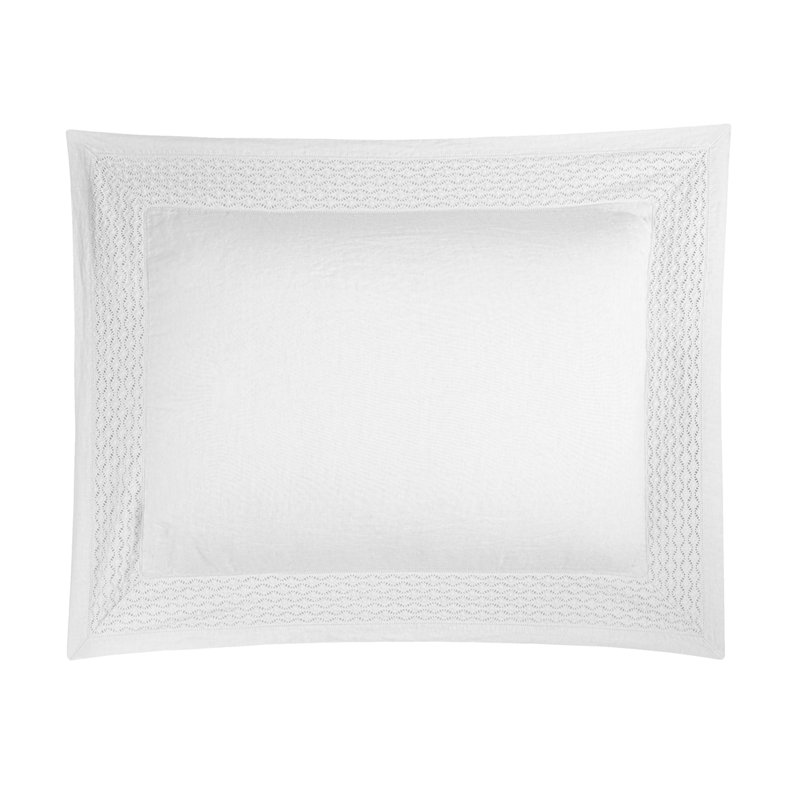 Vintage Linen Linen Sham, Boudoir, White