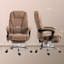 Fauteuil de bureau d'ordinateur, brun, avec repose-pieds, chauffant et réglable en hauteur, réglable en hauteur pour les chauffeurs de bureau