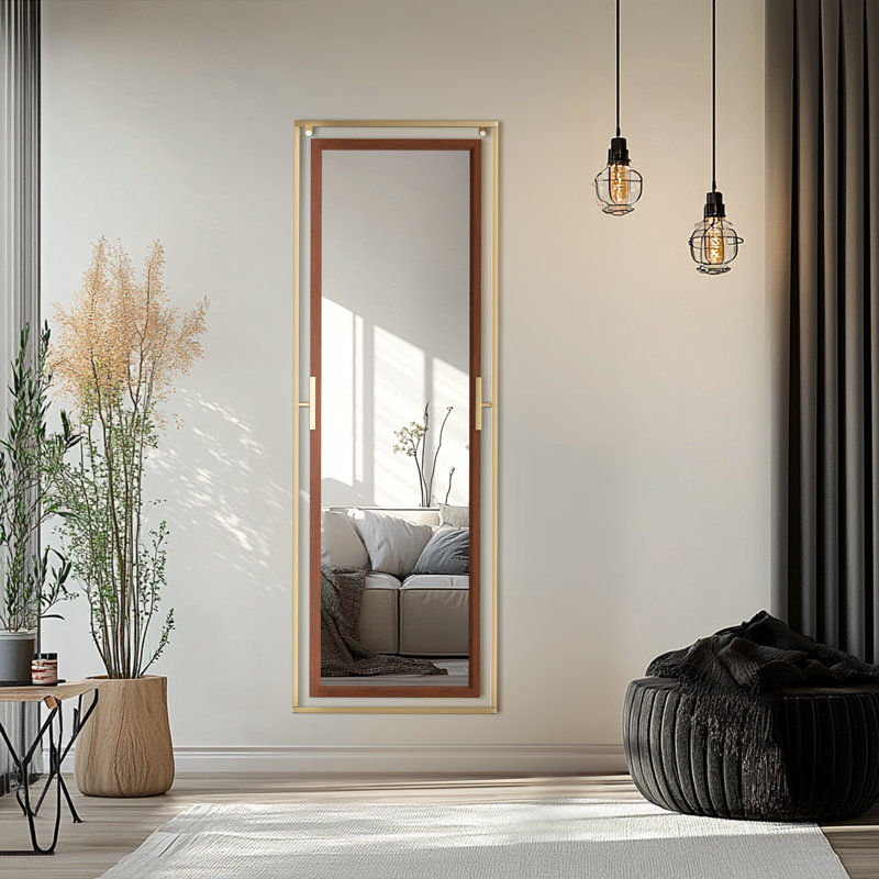 Miroir de luxe rectangulaire en métal doré Choi