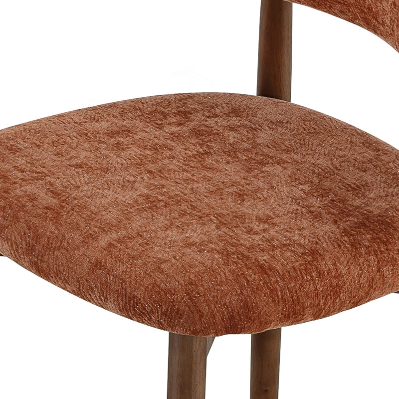 Ensemble de 4 chaises de salle à manger rembourrées en bois massif avec support ergonomique Farmhouse, Brown, 4, Brown