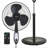 18" Oscillating Stand Fan, Remote Control, Black