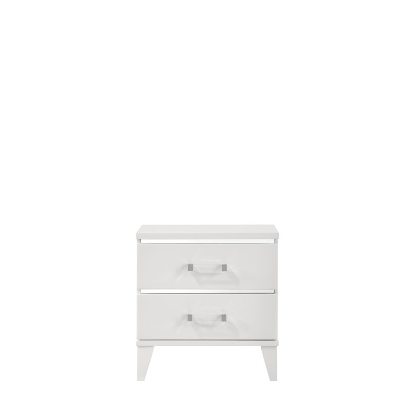 Chelsie 2-Drawer Rectangular Nightstand, White