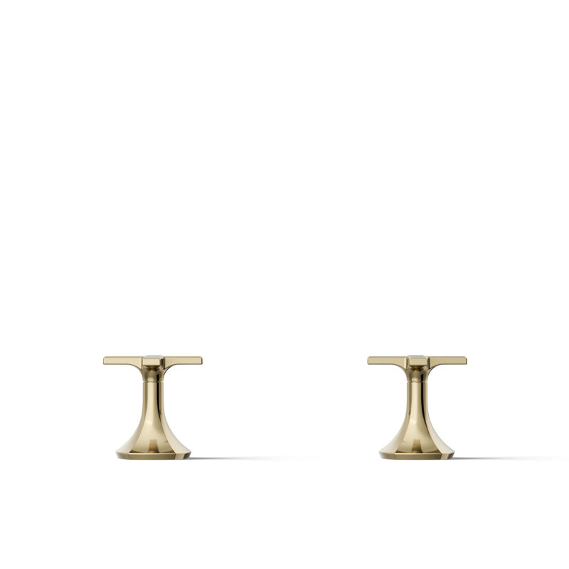 Occasion Cross Bathroom Sink Faucet Handles, 3.12" H x 3" W, French Gold