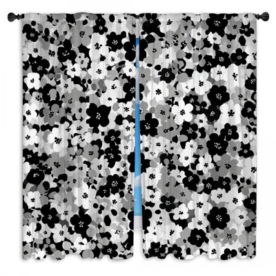 Motif de rideaux de fenêtre à motif floral transparent et obscurcissant - 2 panneaux