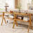 24.6'' Tall End Table Side Table With 2-Tier Storage Shelves And Solid Wood Legs-1284300812