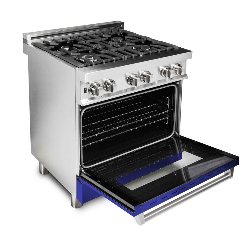 ZLINE 30" Legacy Dual Fuel Range, Blue Matte Stainless Steel