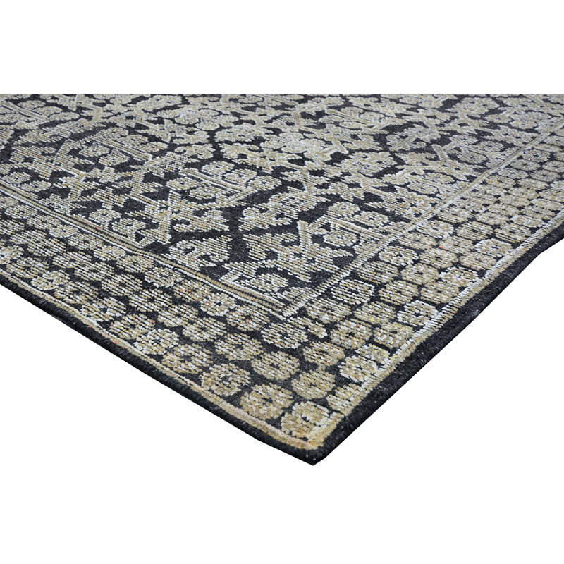 Wool Oriental Area Rug in Charcoal/Sand, Rectangle 8' x 10'