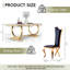 Ensemble de salle à manger 7 pièces 7 pièces - Table en placage de marbre 70 po avec base en acier inoxydable et 6 chaises rembourrées-791911144-791911148-791911151