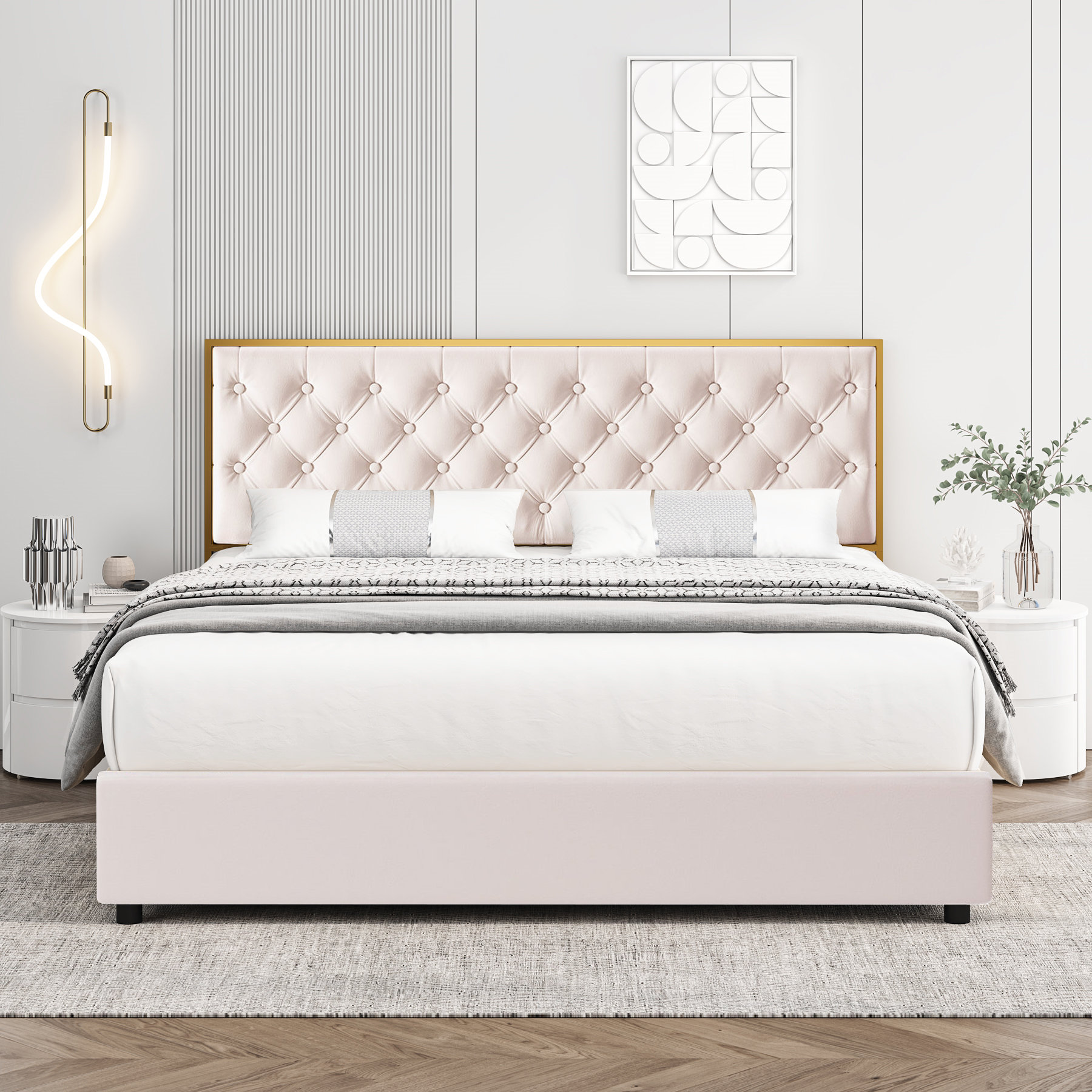 Buy wholesale Dmora Valentina single bed, Storage bed with fabric covering,  Made in Italy, Front opening, with 90x200 cm mattress included, White