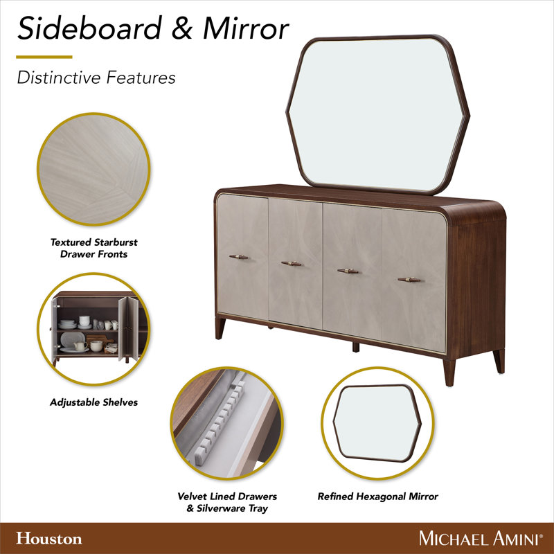 Houston Sideboard With Mirror - Walnut