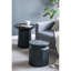 Table d'appoint cylindrique en bois noire D14x16 "