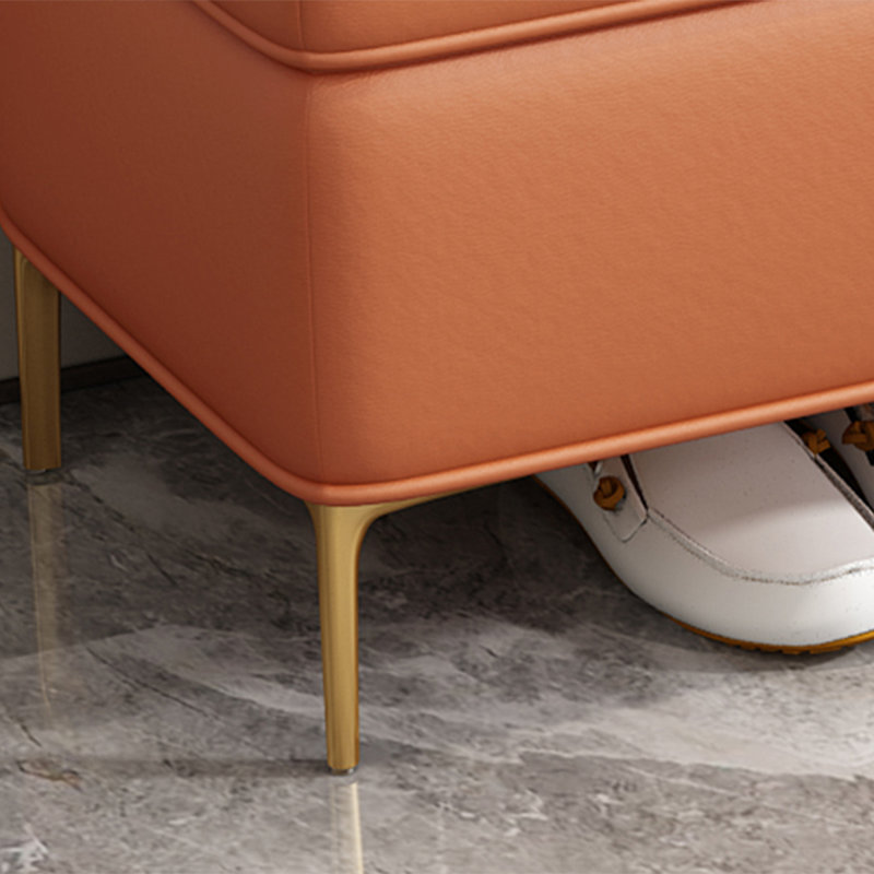 Banc rembourré orange, H 17,72 po x l 47,24 po x P 15,75 po