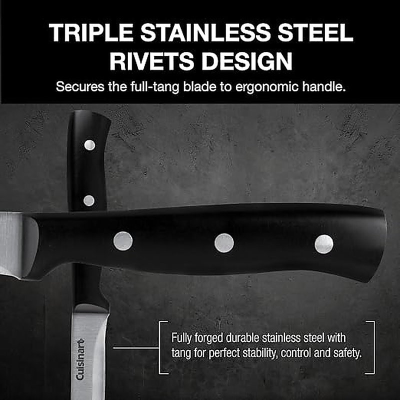 Ensemble de couteaux à steak triple rivet 6 pièces Cuisinart, acier inoxydable