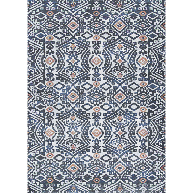 Tapis décoratif Ivoire géométriques bastioni, Rectangle 5 pi 3 po x 7 pi 6 po