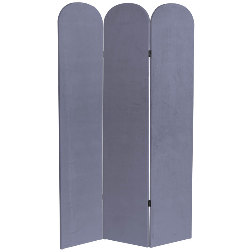 Cloison pliante en velours 3 panneaux Wayt, Lilas