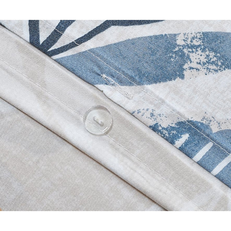 Duvet Cover Set with Pillowcases Cotton Rich Damask Pattern Bedding Soft Easy Care Wrinkle Resistant and Durable, Blue