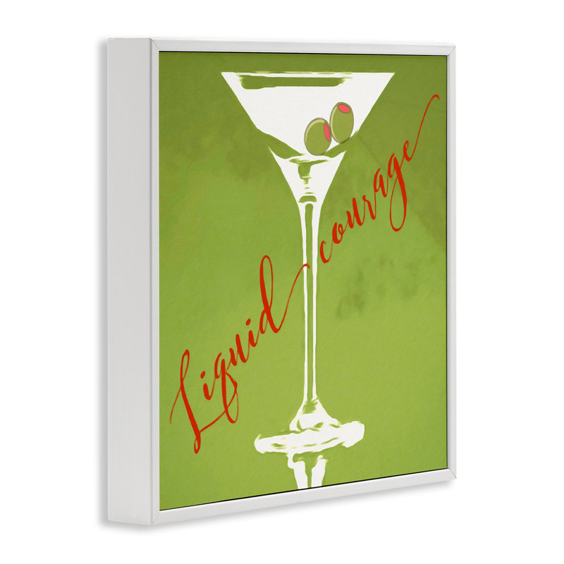 Liquide Courage Sassy Martini, estampe numérique encadrée par Graffi * Tee Studios, H 12 po x l 12 po