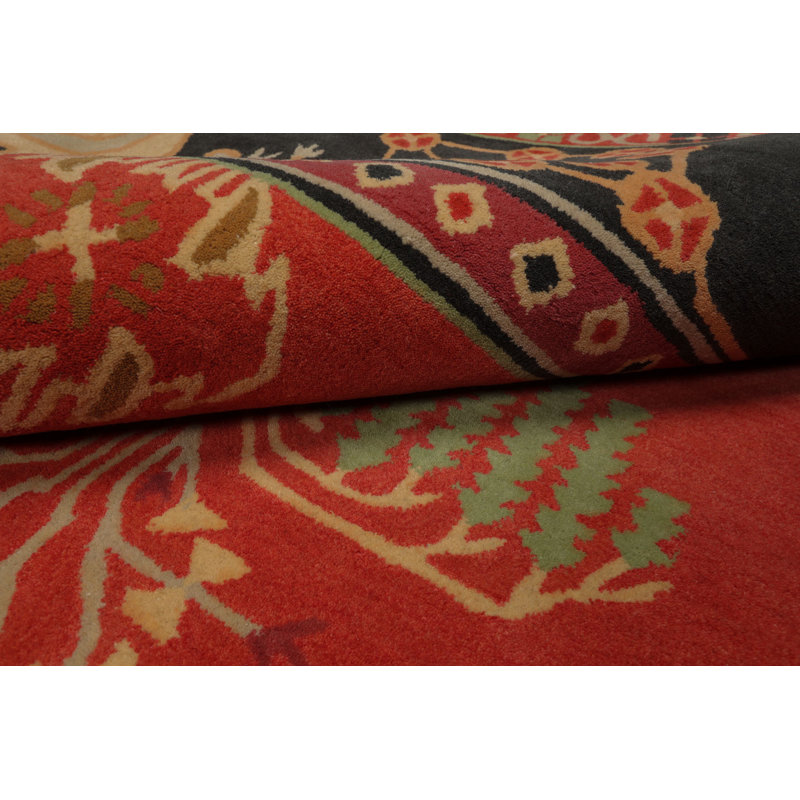 Tapis oriental multicolore en laine touffeté à la main, Rectangle 9 pi x 12 pi