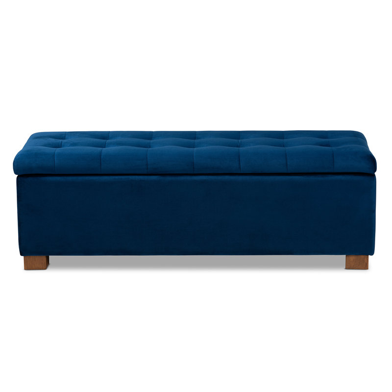 Banc de rangement avec repose-pieds Mesina, Bleu marine