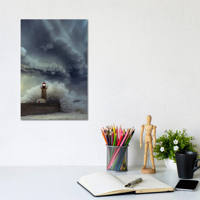 Lighthouse Chaos 1 Piece Wrapped Canvas Wall Art