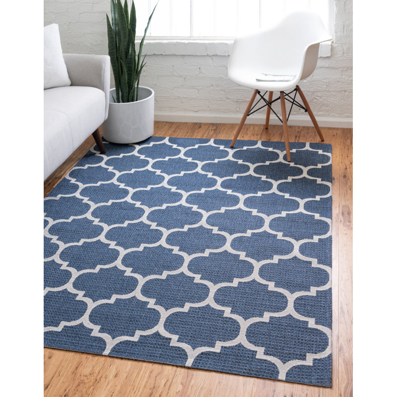 Tapis bleu marine / ivoire Isidore, Rectangle 8 pi 5 po x 11 pi 4 po