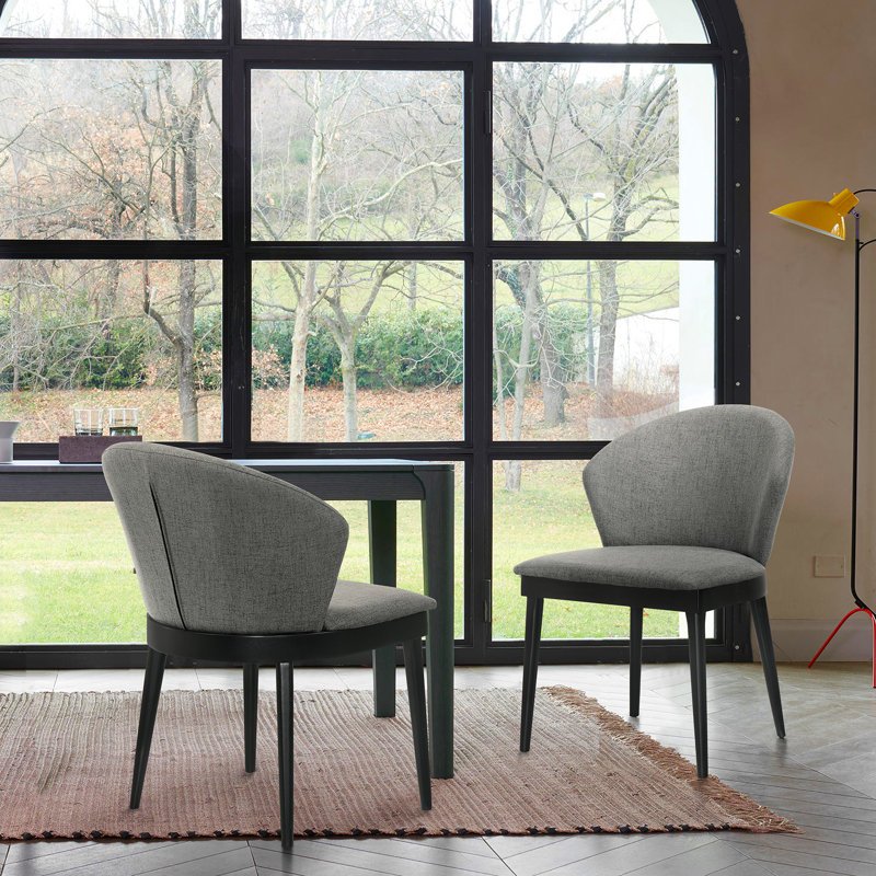 Chaise d'appoint rembourrée Bartu, Gris, Noir