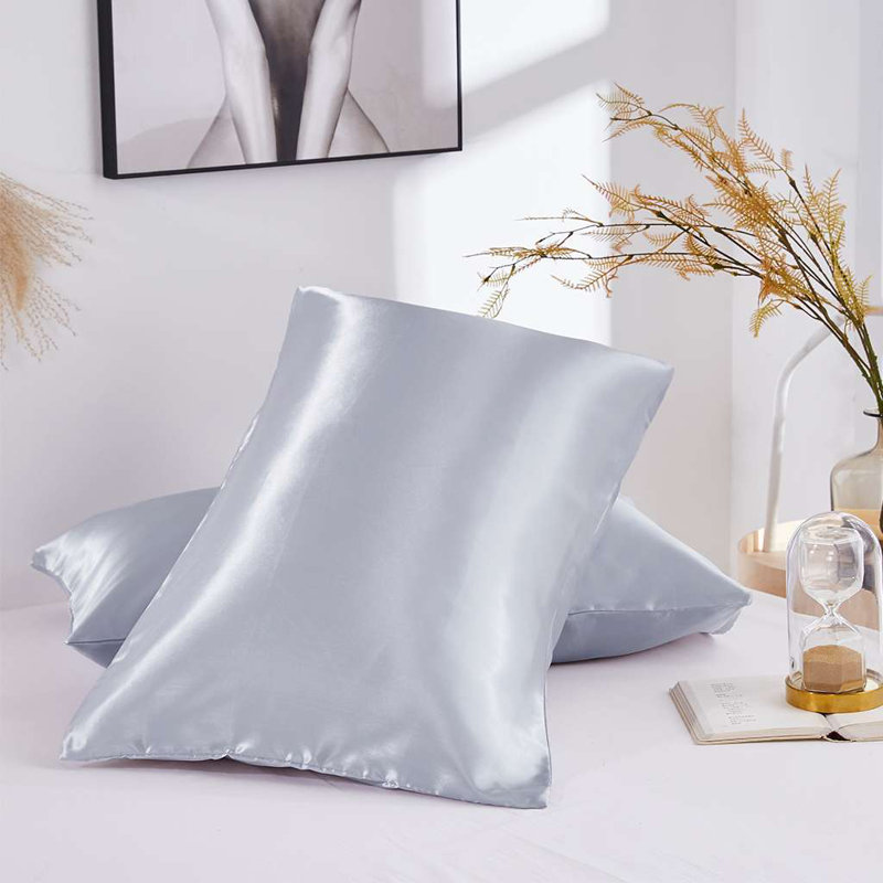 Satin - Set of 2, Gray, King Pillowcase
