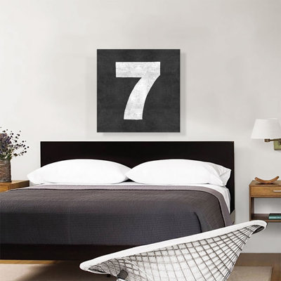 «Chalkboard Number 7 Seven», reproduction d'art textuel sur toile tendue