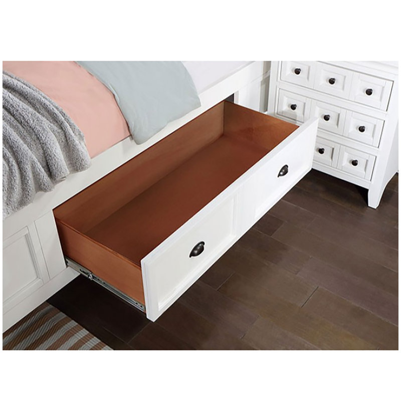 Aadhithya Platform Storage Bed, Queen, White