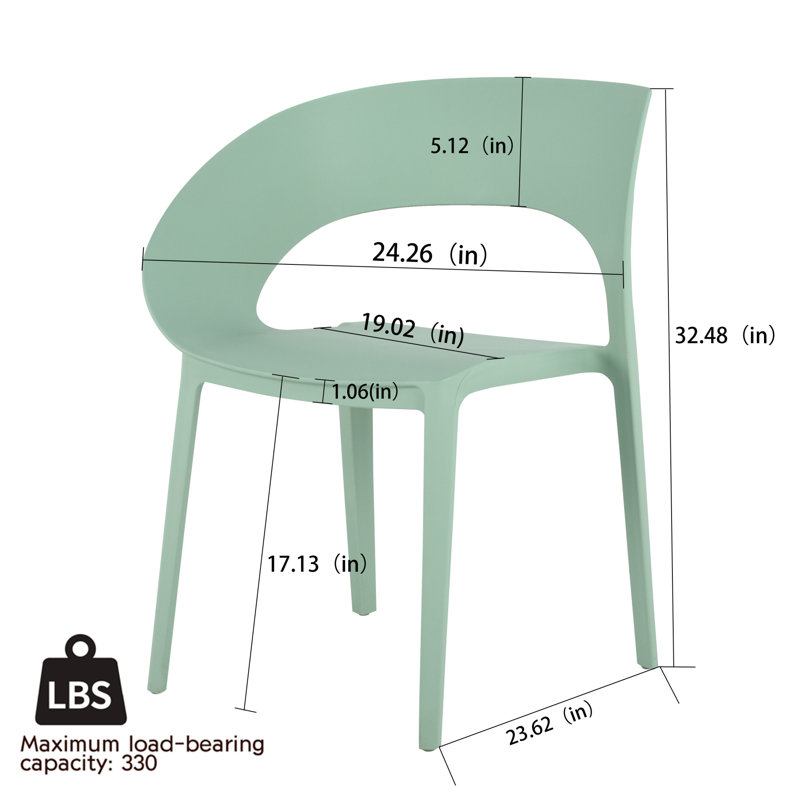 Ensemble de salle à manger ergonomique en polypropylène à conception moderne pour l'intérieur et l'extérieur