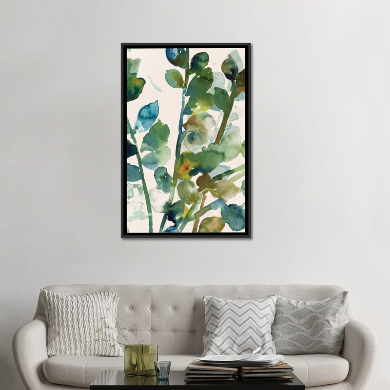 «Fall Leaves I», reproduction sur toile, H 26 po x l 18 po x P 1,5 po, Toile avec cadre noir, Pas de tapis