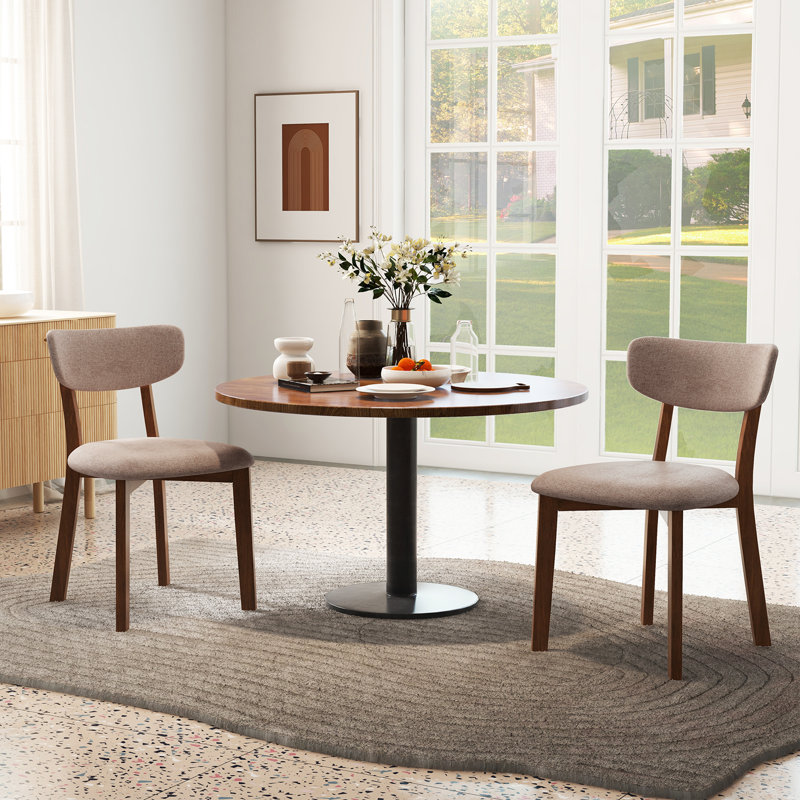19'' H Linen Upholstered Side Chair, Beige