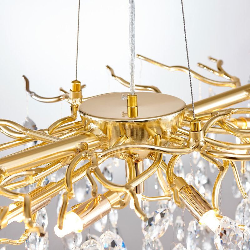 Larika 13 - Light Dimmable Rectangle Chandelier, Gold