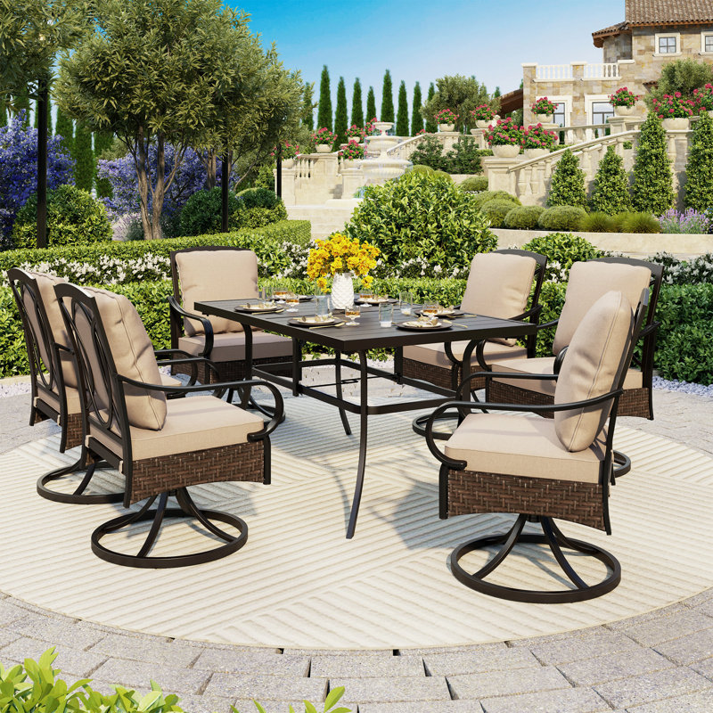 Leonard 6 - Person Patio Dining Set with Rectangular Table