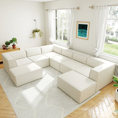 Canapé modulaire en L 135 po Compression Comfy Cloud - Canapé rembourré 8 pièces pour les salons spacieux