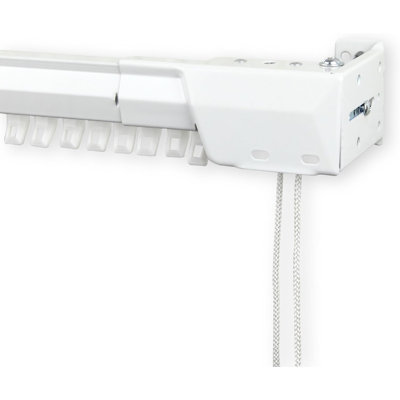 Heavy Duty Traverse Rod - One Way Cord Right 30-48 inch - White