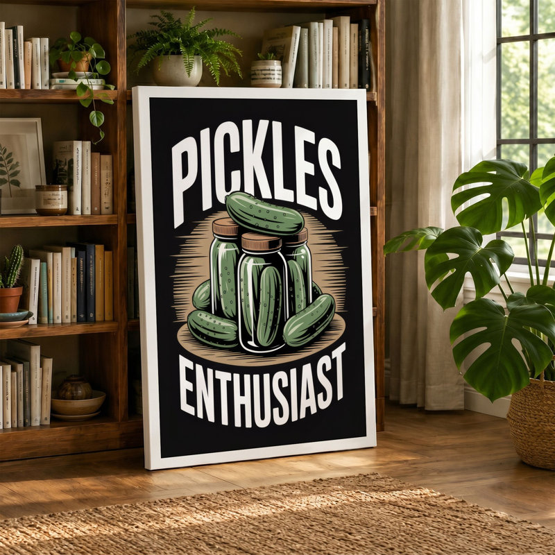 Pickles Enthusiast Novelty - Wrapped Canvas, 24x16 - 61.0 x 40.6 cm, Terracotta Border