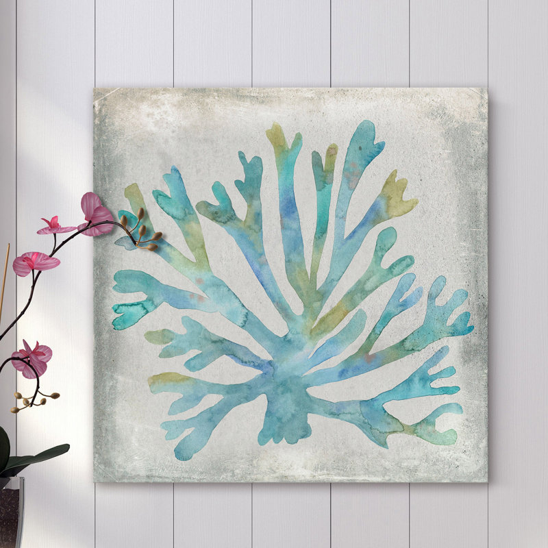 Large Multicolor Watercolor Coral Print on Canvas