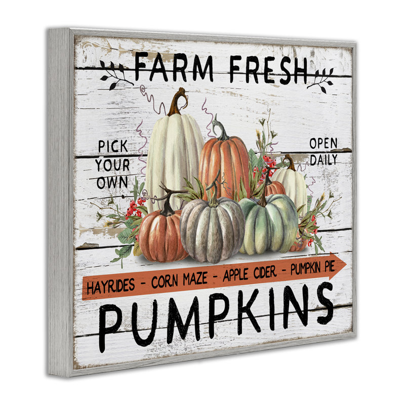 «Fresh Pumpkin Mound», estampe numérique encadrée par Creatif Belle, H 11 po x l 14 po, Estampe numérique Farmhouse